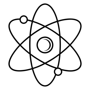 Moda biçimi izole edilmiş arkaplanda atom simgesi