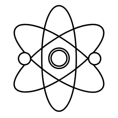 Atom simgesi. Web için atom vektör sembolünün özet çizimi