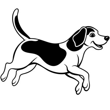 Beyaz arka plan üzerinde köpek vektör çizim