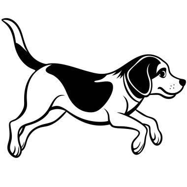 Beyaz arkaplanda siyah köpek silueti