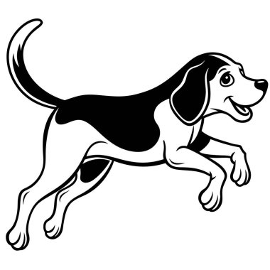 köpek çizgi film karakteri vektör çizimi izole edildi