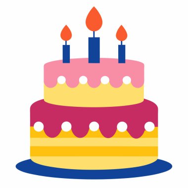 pasta doğum günü pastası simgesi doldurulmuş ana hatlarıyla