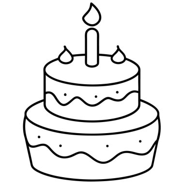 Tatlı pasta ikonu, taslak tarzı