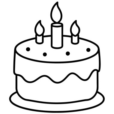 doğum günü pastası simgesi vektör özeti çizimi