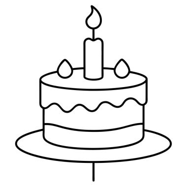 Doğum günü pastası simgesi, taslak biçimi