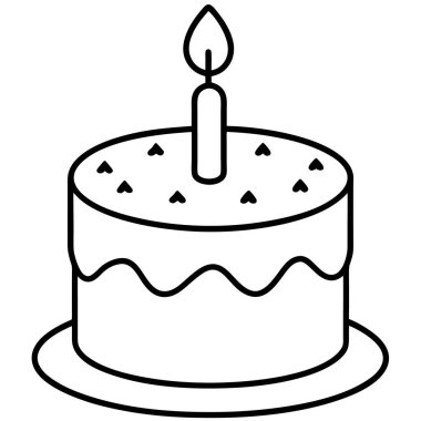 Doğum günü cupcake simgesi, taslak biçimi