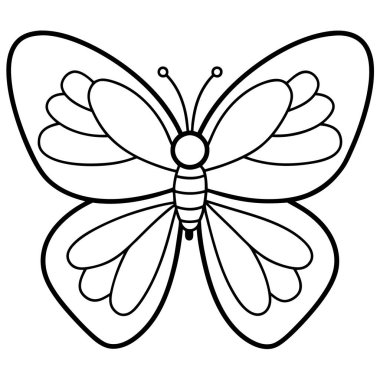 Kelebek çizgi film ikonu, renkli tasarım. vektör illüstrasyonu