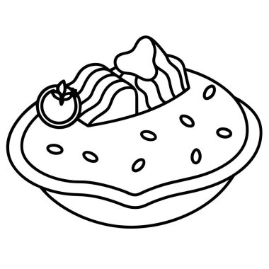 Krema vektör çizimi olan lezzetli tatlı.