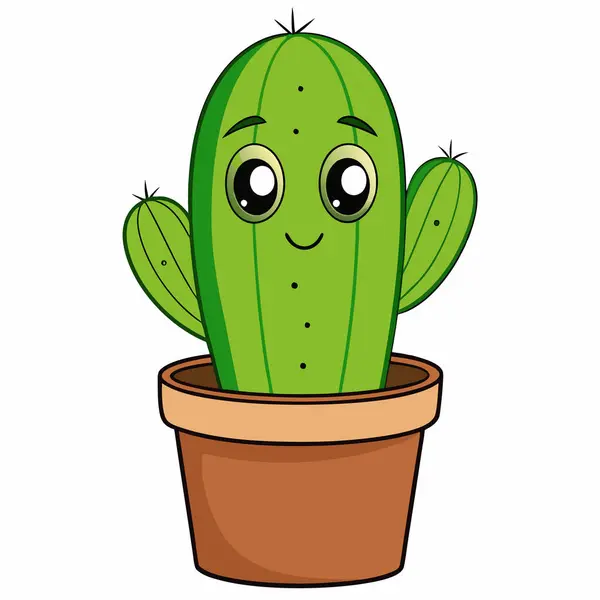 Şirin yeşil kaktüs çizgi filmi