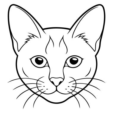 Bir kedi yüzünün vektör illüstrasyonu