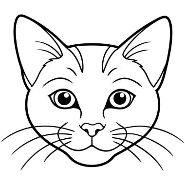 Tatlı ve komik kedi, çocuklar için boyama kitabı.