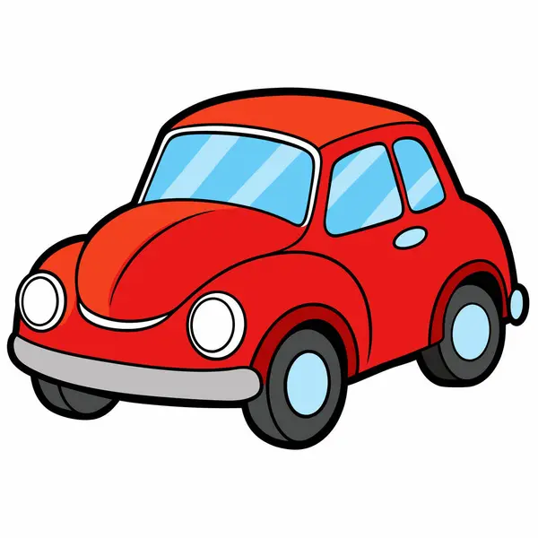 kırmızı araba çizgi film karakteri çizimi