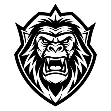 Kızgın aslan maskot Logo baş