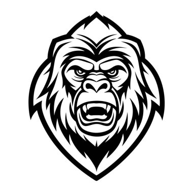 Bir gorilin vektör logosu.