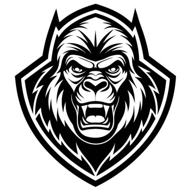 Goril maskotu spor logosu tasarımı