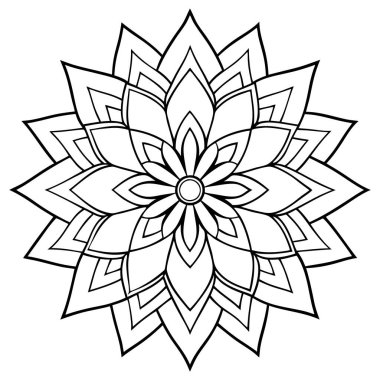 vektör mandala siyah-beyaz süslemesi