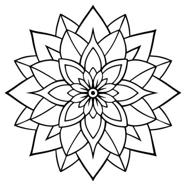 Çiçek süslemeli çiçek mandalasının vektör çizimi. El çizildi.