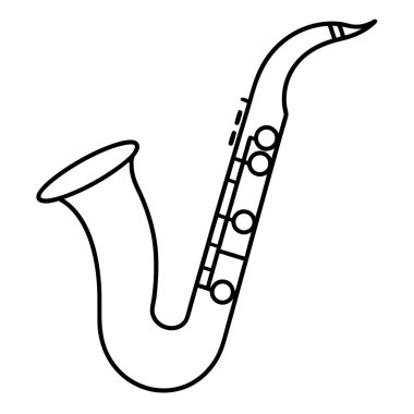 Saksafon müzik aleti izole edilmiş vektör illüstrasyon tasarımı