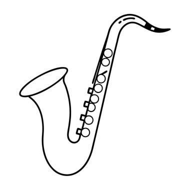 Saksafon enstrümanı müzik karikatürü