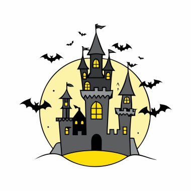 Cadılar Bayramı arkaplanının kabak ve yarasalarla gösterimi