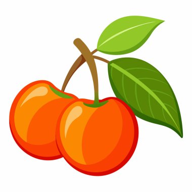 Turuncu meyve yaprakları ile