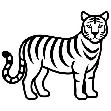 Kaplan hayvan çizgi filmi vektör çizimi grafik tasarımı