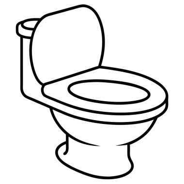 Klozet ikonu ana hatları vektörü. Temiz tuvalet