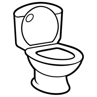 Klozet ikonu ana hatları vektörü. Temiz tuvalet