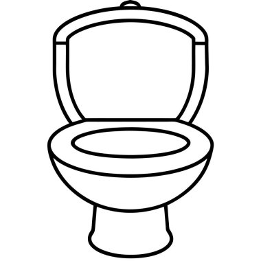Klozet ikonu ana hatları vektörü. Temiz tuvalet