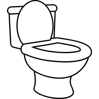 Klozet ikonu ana hatları vektörü. Temiz tuvalet