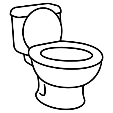 Klozet ikonu ana hatları vektörü. Temiz tuvalet