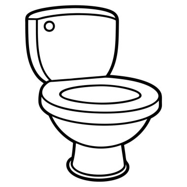 Klozet ikonu ana hatları vektörü. Temiz tuvalet