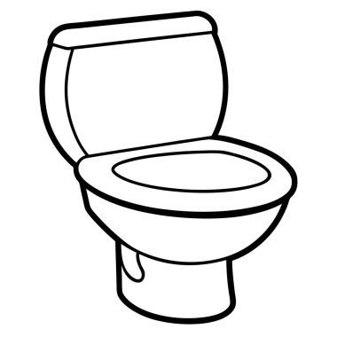 Klozet ikonu ana hatları vektörü. Temiz tuvalet