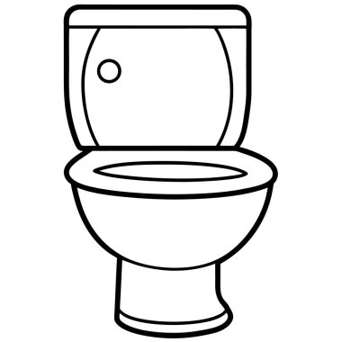 Klozet ikonu ana hatları vektörü. Temiz tuvalet