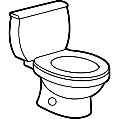 Klozet ikonu ana hatları vektörü. Temiz tuvalet