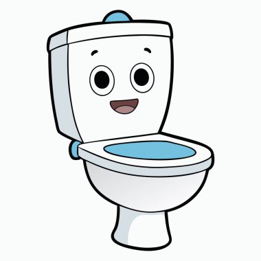 Sürpriz tuvalet karakter karikatür tarzı