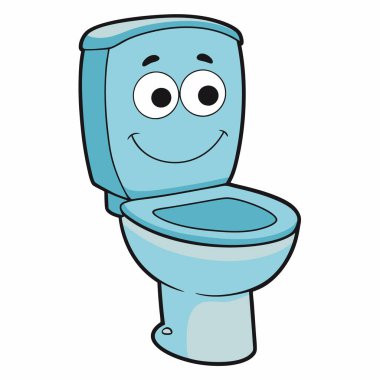 Çizgi film tuvaleti. Bir kasenin vektör illüstrasyonu