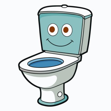 Tuvalet kasesi, illüstrasyon, beyaz arka planda vektör..