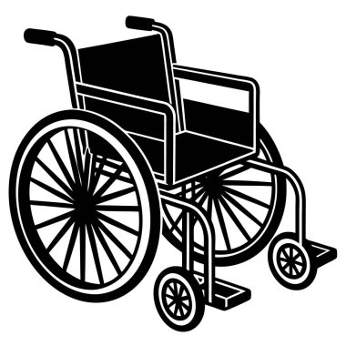 Eski siyah tekerlekli sandalyenin vektör çizimi