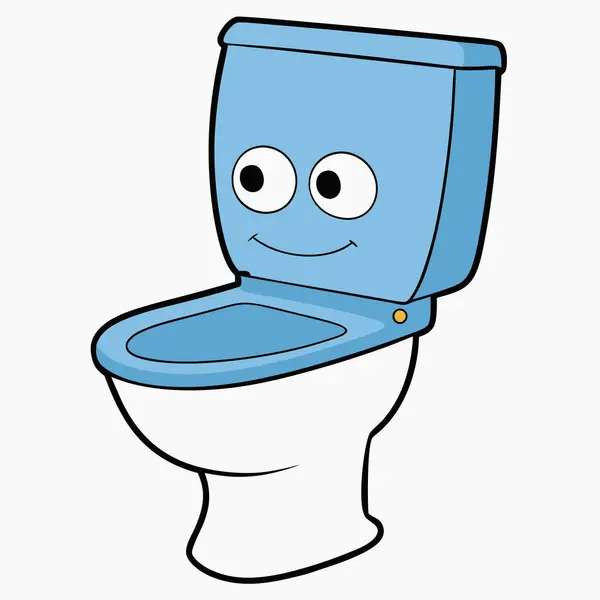 mavi klozet, vektör veya çizgi film illüstrasyonu.