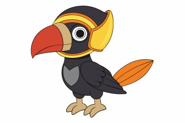 Sevimli çizgi toucan kuş vektör çizim