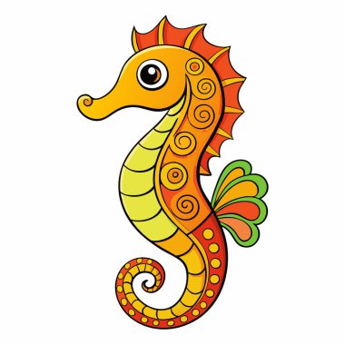 Çizgi film denizatı. vektör illüstrasyonu