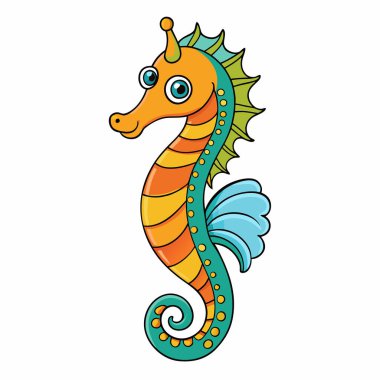 sevimli at karikatür vektör çizim