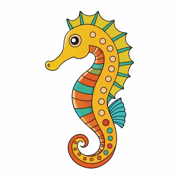 çizgi film doodle deniz atı