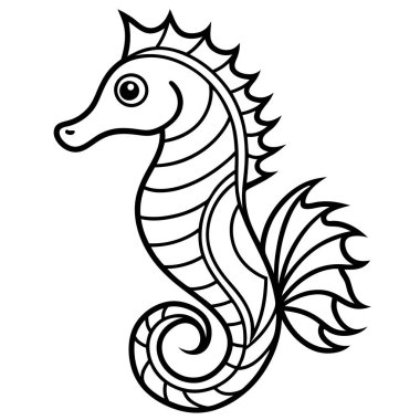 Deniz atı çizgi film vektör çizimi