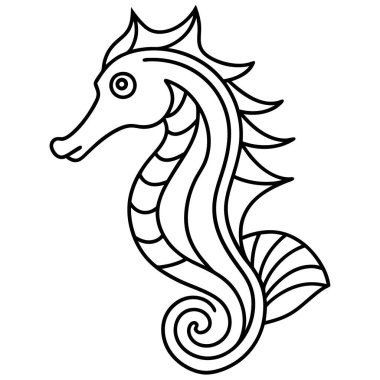Vektör çizimi. Deniz atı mı? At ikonu. beyaz arkaplanda izole.