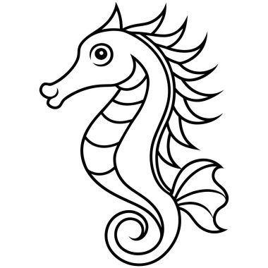 Vektör çizimi. bir atın siyah beyaz çizgi filmi