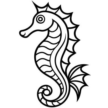 Çizgi film ejderhasının siyah beyaz çizimi