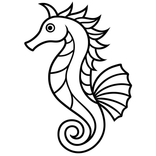 Deniz atı, çocuklar için boyama kitabı.