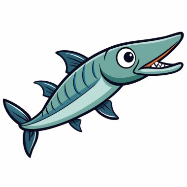 çizgi film balık simgesi. vektör çizim